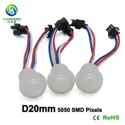 Полноцветный СВЕТОДИОДНЫЙ прибор приемно-20 мм 5050 SMD цифровой RGB UCS1903 светодиодный пиксельный модульный свет лампы, Диаметр 20 мм, DC12V вход