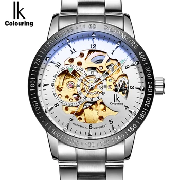 

IK Colouring Skeleton Steampunk Mens Watches Top Brand Luxury Automatic Mechanical Military Male Wristwatch Relogio Masculino