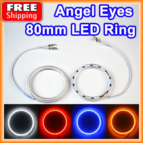 Flytop 2 штуки(1 пара) авто гало кольцо 80мм 42 SMD в фары автомобиля глаза Ангела комплект светодиодных колец Flytop 2 штуки(1 пара) авто гало кольцо 80мм 42 SMD в фары автомобиля глаза Ангела комплект светодиодных колец