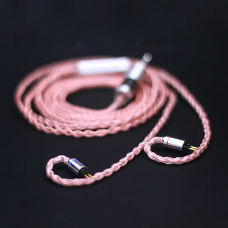 

NEW 8 Core Silver Copper Cable 2.5/3.5/4.4mm Balanced Cable With MMCX/2pin Connector For LZ A5 HQ5 HQ6 KZ ZS6 ZS10 ZSR