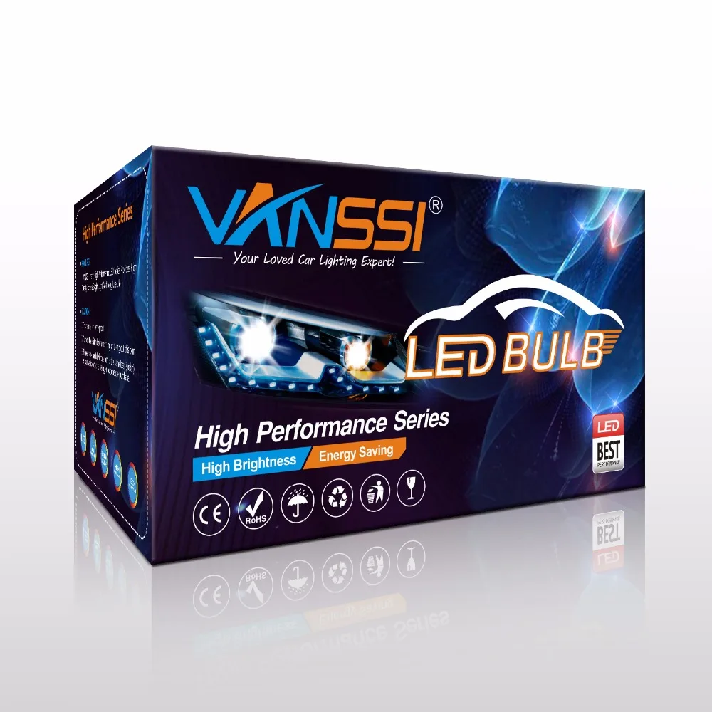 VANSSI 1200 Lumens Extremely Bright 1020 Chips H27 881 LED Fog Light Bulbs, 6000K White,2 Pieces