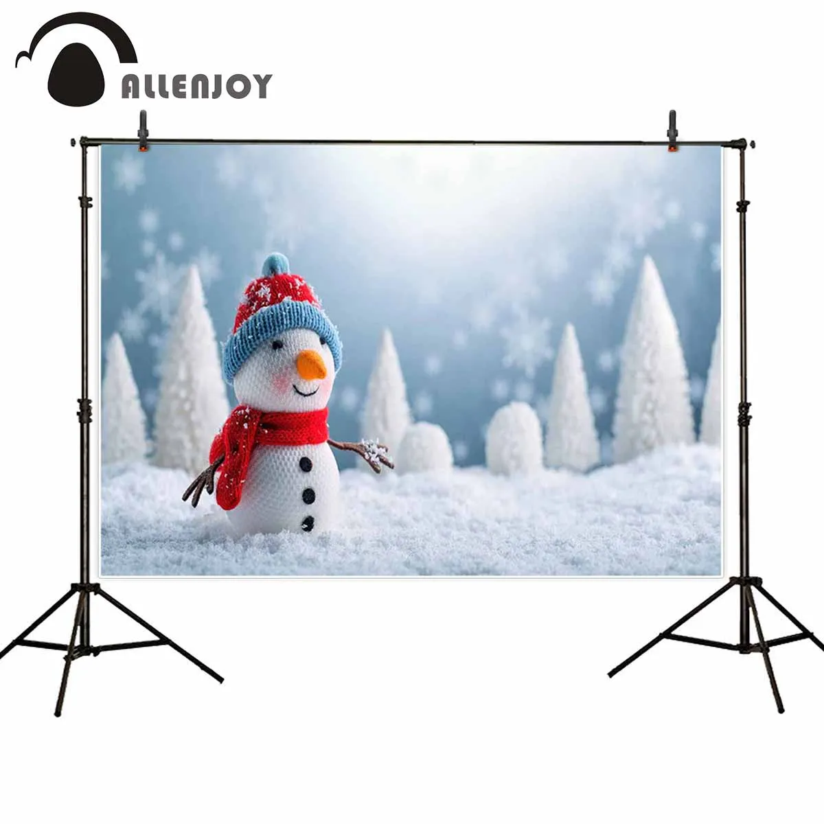Фон для фотосъемки Allenjoy плюшевый снеговик игрушка белый ковер абстрактный боке