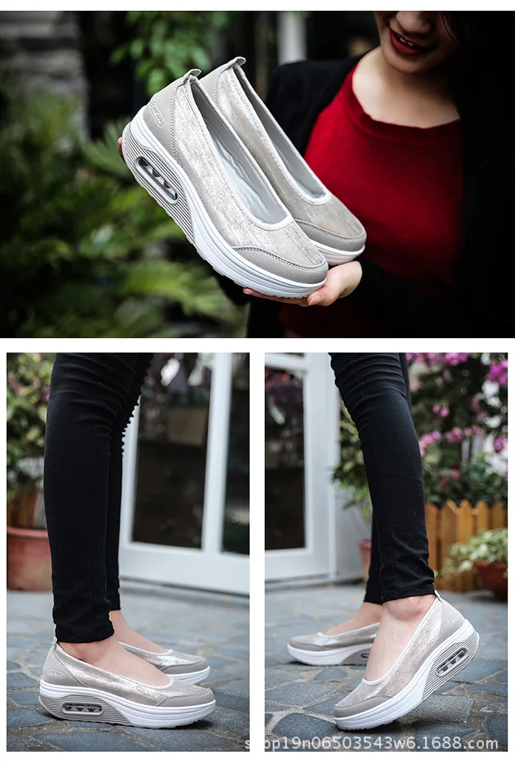 CEVABULE/сезон осень; повседневная обувь на толстой подошве с воздушной подушкой; женская обувь из искусственной кожи с закрытым носком; обувь больших размеров CYL-7667