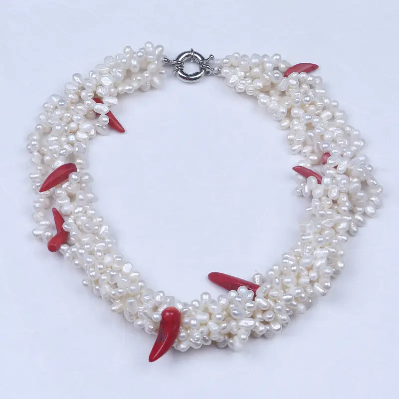 Колье и браслет с пресноводным жемчугом 5 рядов|jewelry sets|necklace and braceletbracelet necklace |