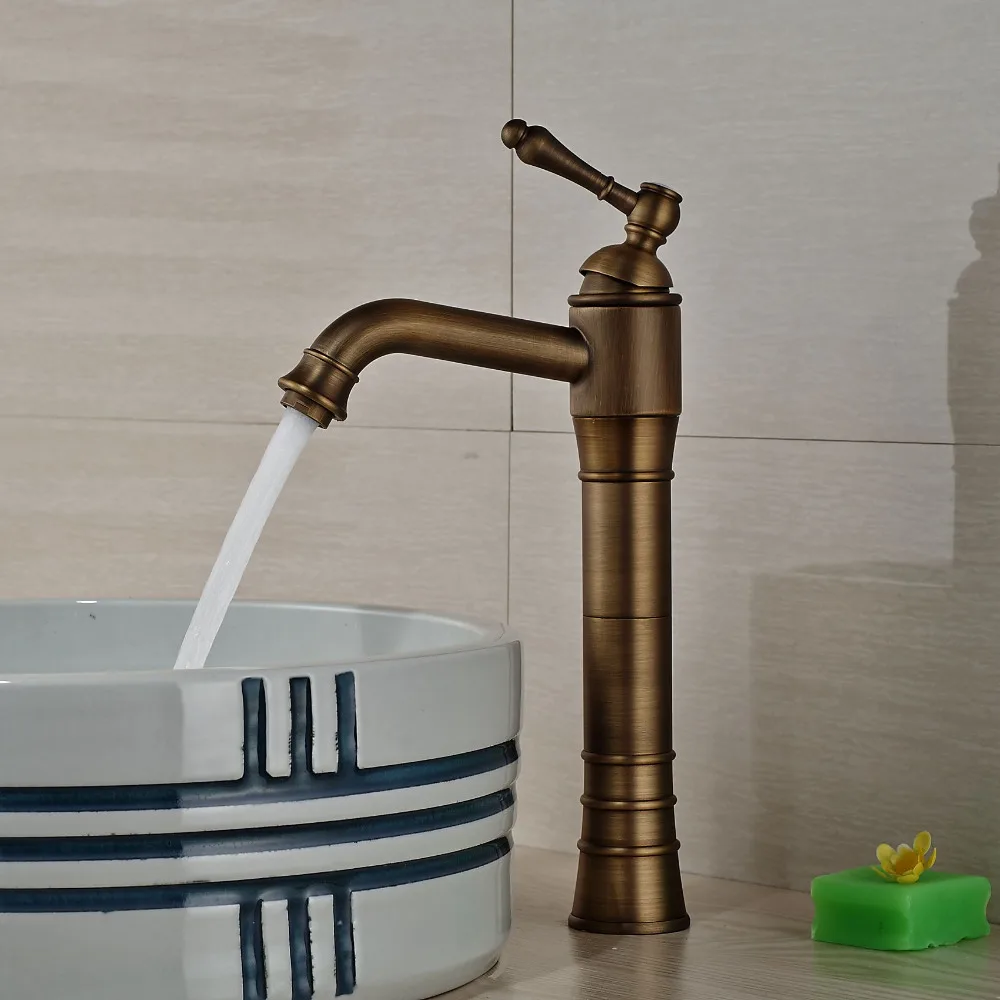Modern Antique Brass Bathroom Basin Faucet Vanity Sink Mixer Tap