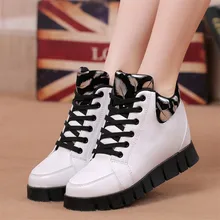 Girls leisure Shoes Breathable Lace Up In with Material Height Increasing 2016 New Autumn Winter Fashion Women Casual Shoes