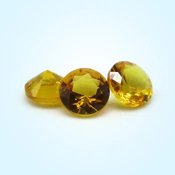 

Wholesale Price 500pcs/lot 1.0-2.5mm Round Cut Golden Nano Stone Wax Setting 5A Synthetic Citrin Nano Crystal Stone For Jewelry