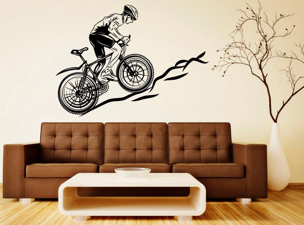 Cool Sport Bicycle Mountain Bike Decals Wall Vinyl Stickers Home Decor