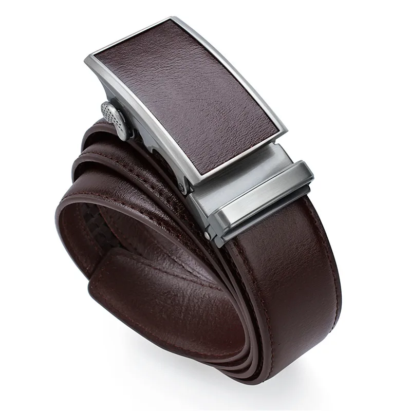 

HAWSON Men's Leather Belt Automatic Buckle Belt for Business Luxury Split Leather Belt Strap for Boss, Belt for Men
