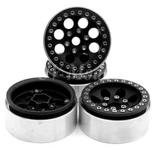 4 Pcs lot Black Alloy 1 10 RC Crawler 1 9 Beadlock Wheels for SCX10 D90