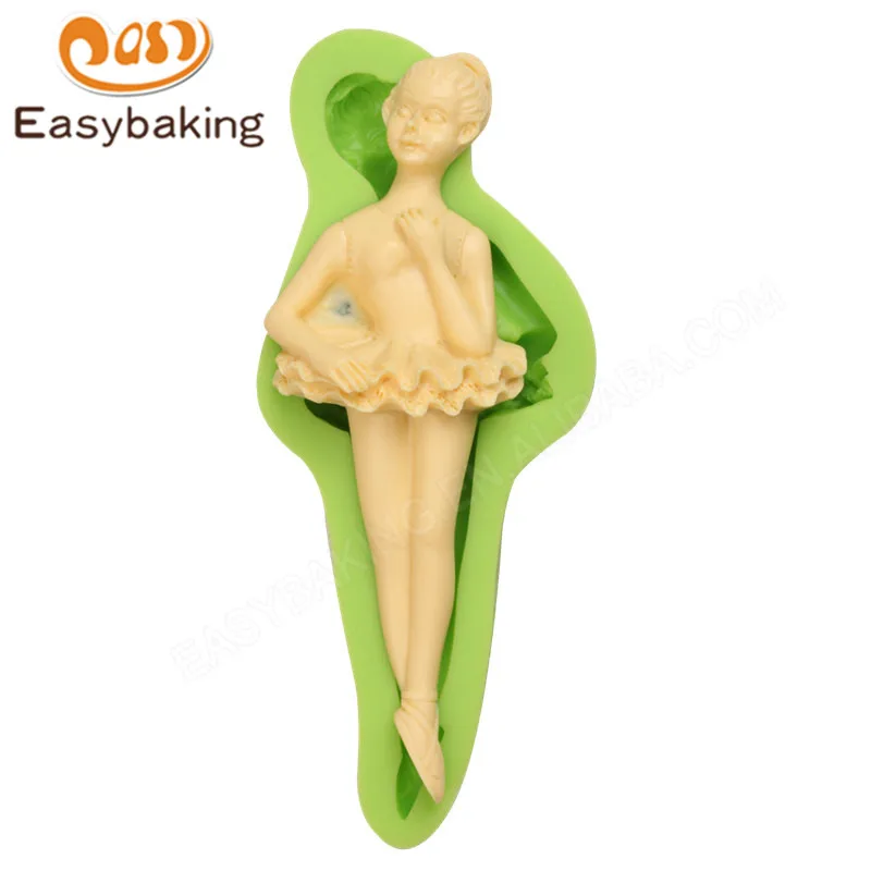 ES-1406 Lovely ballet girl Silicone Molds for Fondant Cake Decorating
