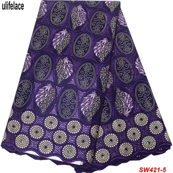 

Swiss Voile Lace in Switzerland High Quality Purple Color Swiss Cotton fabrics For Nigerian Lace fabrics for Clothes SW-421