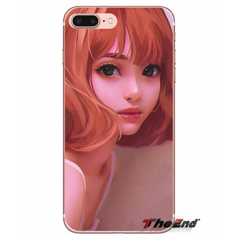 Мягкий силиконовый чехол с изображением девушки в искусстве для iPhone X 4 4S 5 5S 5C SE 6 6S