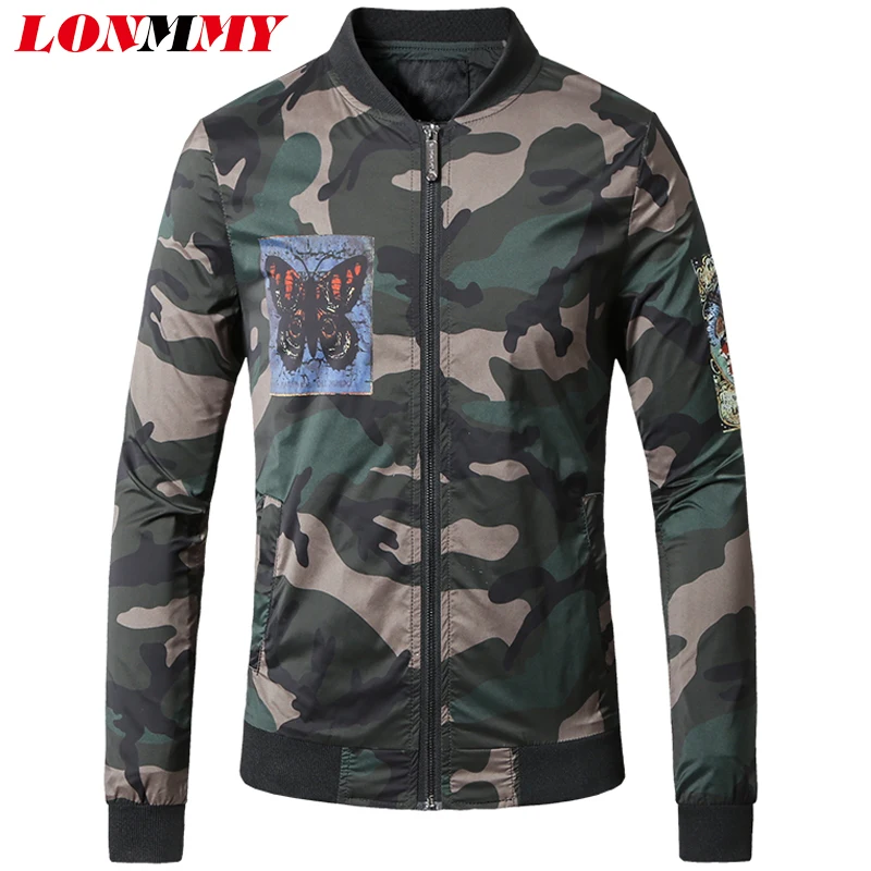 LONMMY Military jacket men Army green camouflage Slim fit Men's Clothing windbreaker male Coats