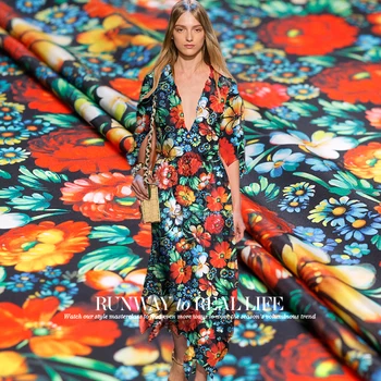 

138cm wide printed silk fabric meter 12mm crepe de chine silk fabric drape shirt dress crepe fabric wholesale silk cloth