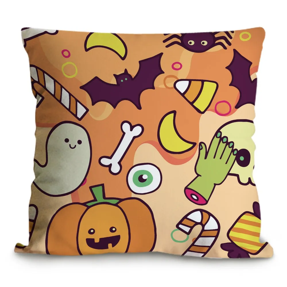 4 Happy Halloween Чехлы для подушек, желтая Тыква Подушки Детские чехол, декоративные Подушки Детские Чехлы для мангала, смешно диван Подушки Детские Чехлы для мангала, Хэллоуин Аксессуары - Цвет: 4