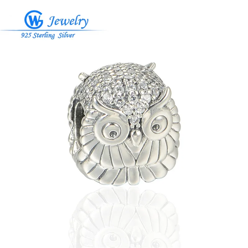 

Fashion Owl Charms 925 Sterling Silver Zircon Jewelry Fits Famous Brand Bracelet Fashion Jewelry X346