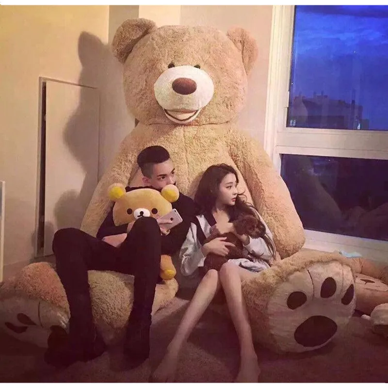 Big 200cm American Giant Bear Teddy Bear Doll Stuffed And Plush Animals Toys For Girlfriend Toys Birthday Gift Valentine's Day 60cm to 200cm cheap giant unstuffed empty teddy bear bearskin coat soft big skin shell semi finished plush toys soft kid doll