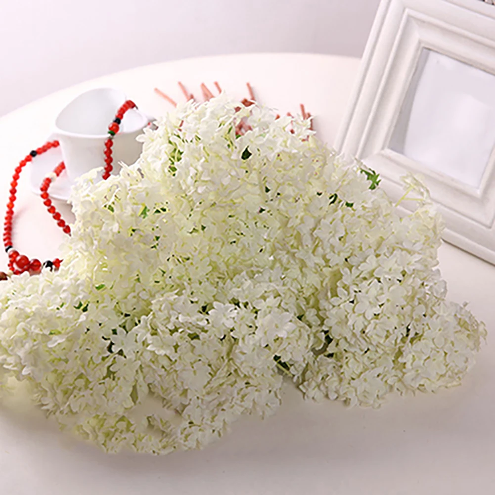

1Bouquet Artificial Faux Silk Floral Flowers Hydrangea Hotel Home Party Decor Flower Bouquet For Wedding