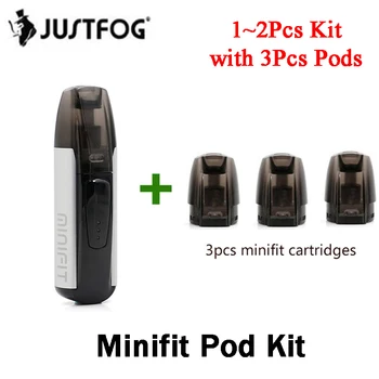 

1~2pcs Original Justfog Minifit Pod Kit with 3pcs Minifit Pod 370mAh Built in Battery and 1.5ml Tank E Cigarette Pod Vape Vapor