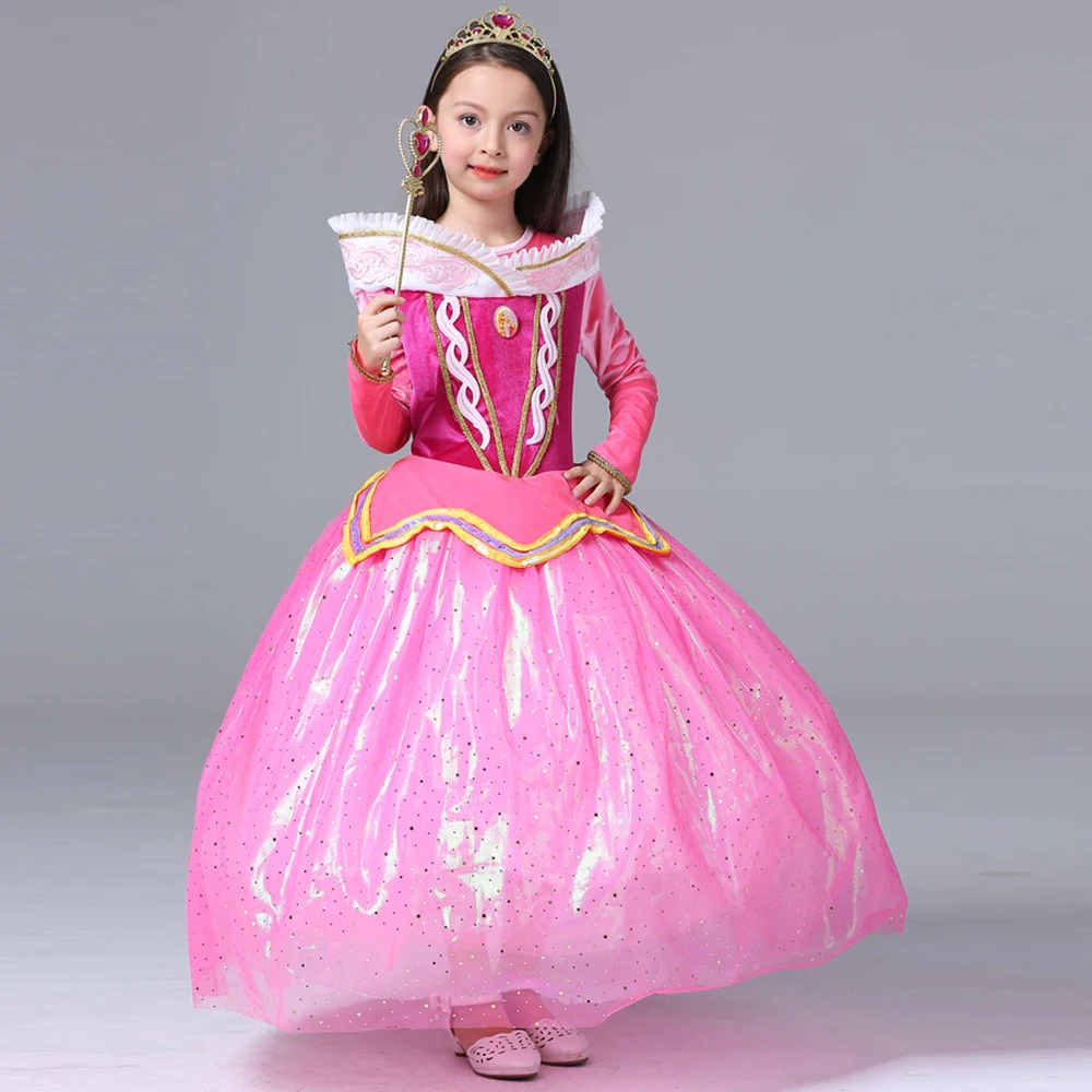 

Sleeping Beauty princess elegant dresses for girls party Aurora dress children's clothes kid Aurora Costume