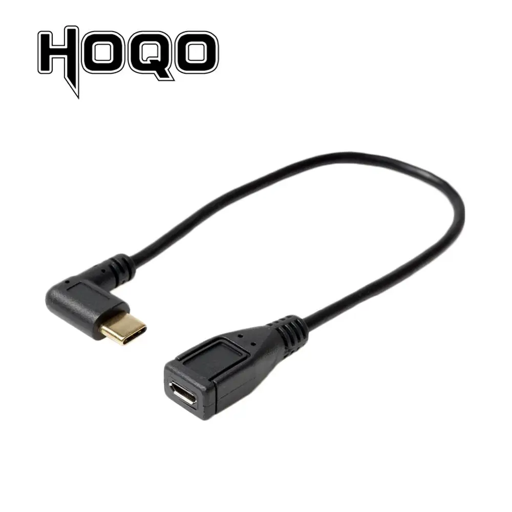 Угловой 90 градусов USB C Micro B Mini USB 5Pin штекер USB 3,1 type C локоть Micro USB 2,0 OTG Кабель-адаптер для передачи данных - Цвет: to Micro Female