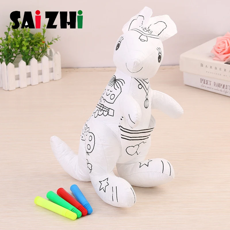 

Saizhi Children DIY Color Doll Washable Cartoon Rabbit Doll Hand Painting Materials Learning Educational Drawing Toys SZ3168