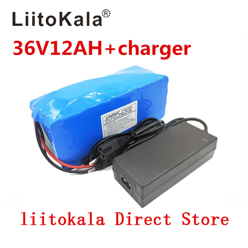 Bateria de Bicicleta Construída na Bateria de Lítio Carga da Bateria Volts com 2a Nova Liitokala Elétrica Bms 20a Ebike 36 v 12ah
