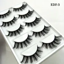 Новинка, 5 пар Толстые Накладные ресницы черные длинные 3d норковые ресницы расширение Профессиональный норки Lashes Макияж ресницы 03