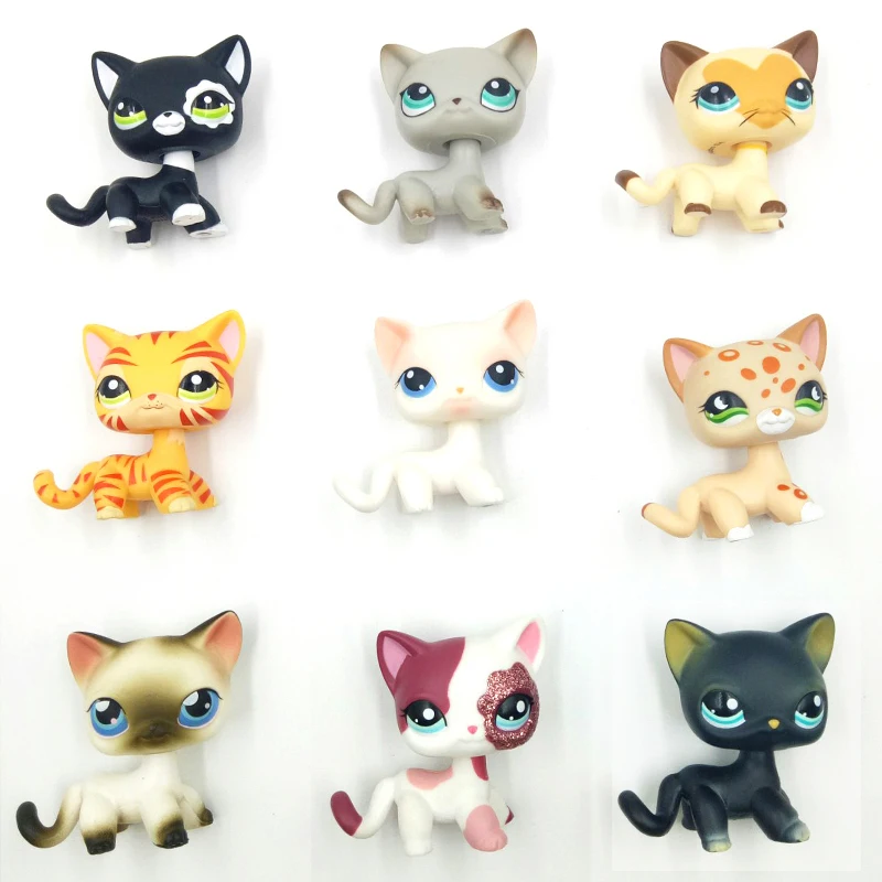 rare font b pet b font shop lps toys standing littlest short hair cat grey white