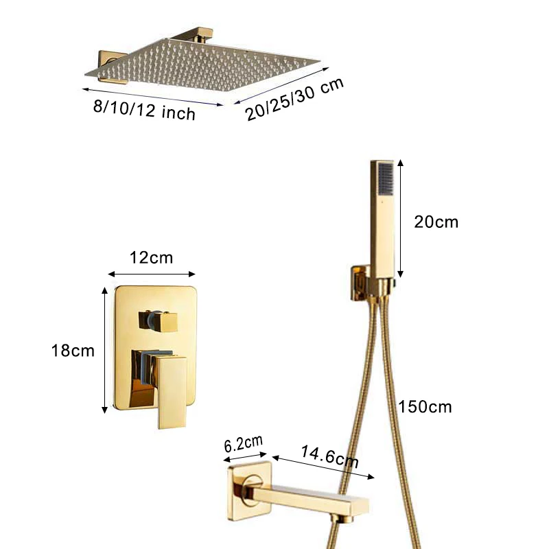 Bathroom Faucet Bathroom Shower Faucet Set Golden Rainfall Shower Faucet Set Wall Mount