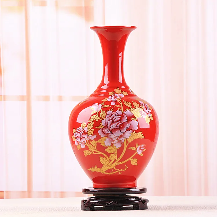 

Wedding decoration chinese china red color ceramic vases