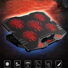 Laptop Cooling Pad 2 USB Ports with 5 Fans Gaming Laptop Cooler with LED Screen Notebook Holder for 14 15 inch
