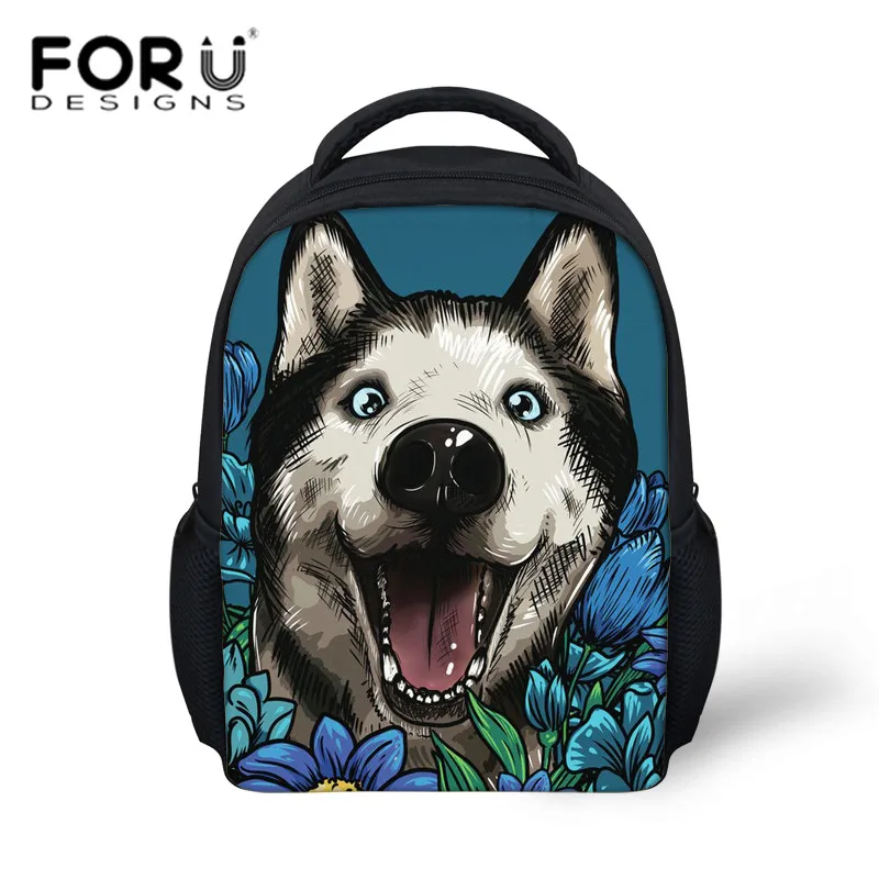 

FORUDESIGNS Girls Kindergarten School Bags for Kids Baby Small Shoulder Backpack Boys Siberian Husky Printing Schoolbag Satchel