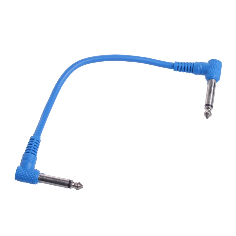 6Pcs/Set Guitar Parts Colorful Angled Plug Audio Cable Leads Patch Cables For Guitar Pedal Effect