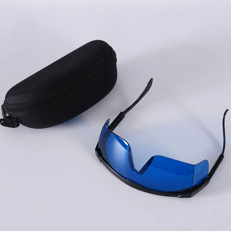 

New Laser Goggles Eye Protection Blue Lens For Preventing Red Lasers With Portable Carring Case IPL Safety Glasses
