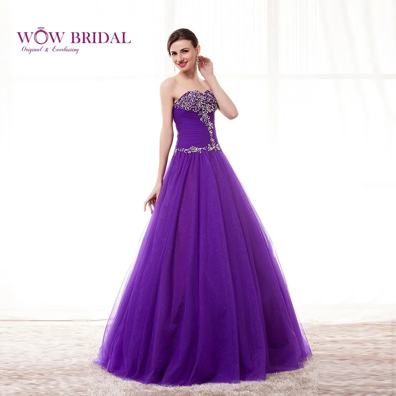 Wowbridal изящное Длинное Пышное Платье без бретелек возлюбленный шифон с хрустальным бисером трапециевидной формы с коротким шлейфом женское платье для мероприятий