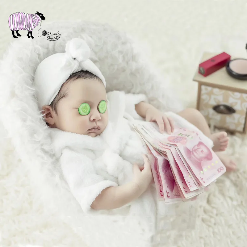 Peignoir Blanc Pour Photographie De Nouveau Ne Vetements Accessoires Pour Bebe De 3 A 6 Mois Chaise De Seance Photo Costume De Lit Aliexpress