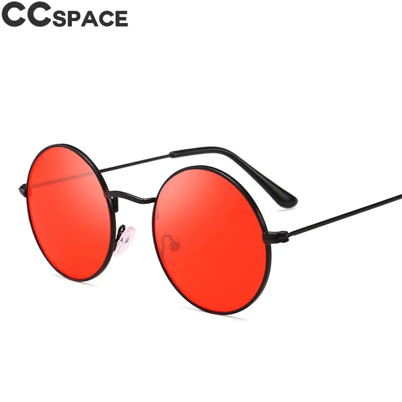Прозрачные розовые женские круглые солнцезащитные очки океанского цвета с линзами мужские UV400 металлическая оправа круглые очки красивые аксессуары 47820