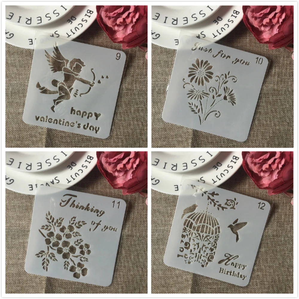 

4Pcs/Set 13cm Angel Birdcage Flower DIY Layering Stencils Painting Scrapbook Coloring Embossing Album Decorative Template