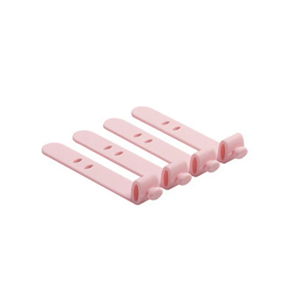 pink Purdored 4 шт./компл. кабель наушников держатель кольца мягкая лента USB провода Кабельные стяжки организатор, аксессуары для путешествий, дропшиппинг - Цвет: pink