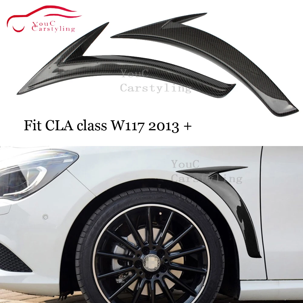 W117 углеродного волокна Стильный автомобильный бампер сплиттер для Mercedes cla C117- CLA180 CLA200 CLA250 CLA45 AMG Боковая Отделка крыла