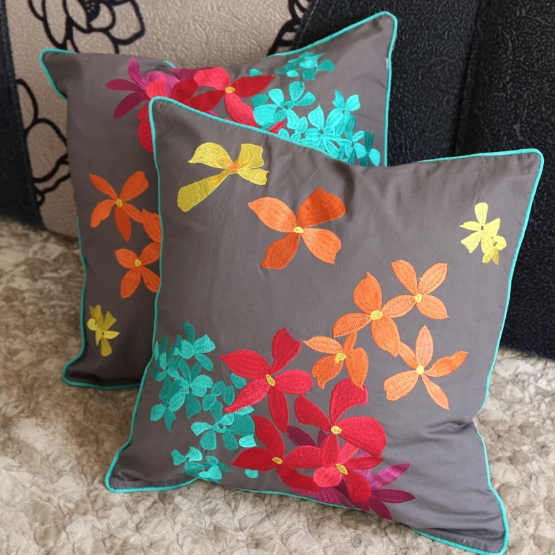 Decorative Pillows Almofadas Embroidery North European Luxury Contemporary And Contracted Sitting Room Sofa Embroidered Cushion | Дом и сад
