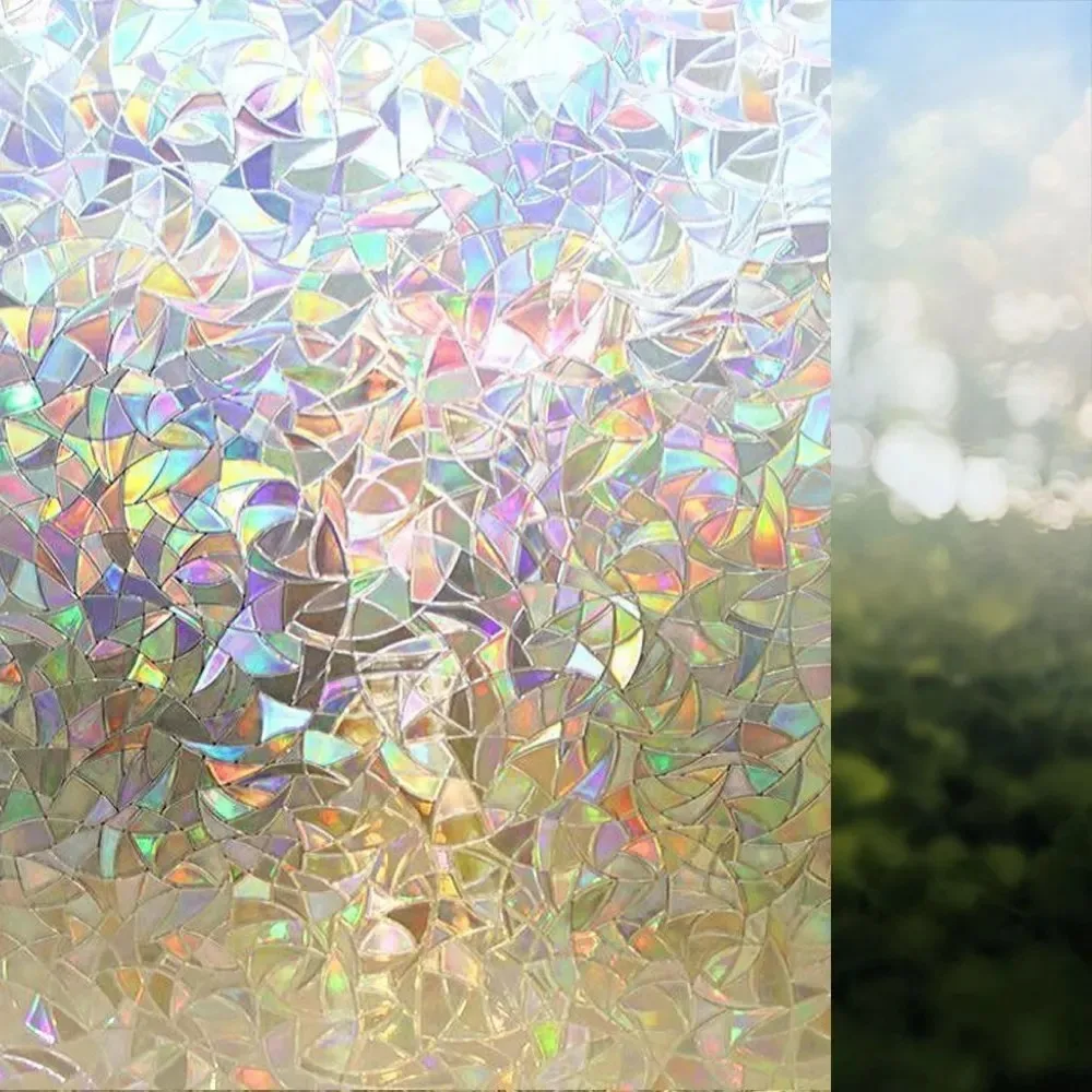 Rainbow Réfléchissant 3D Film De Fenêtre Décorative De Confidentialité statique s/'accroche verre Autocollant