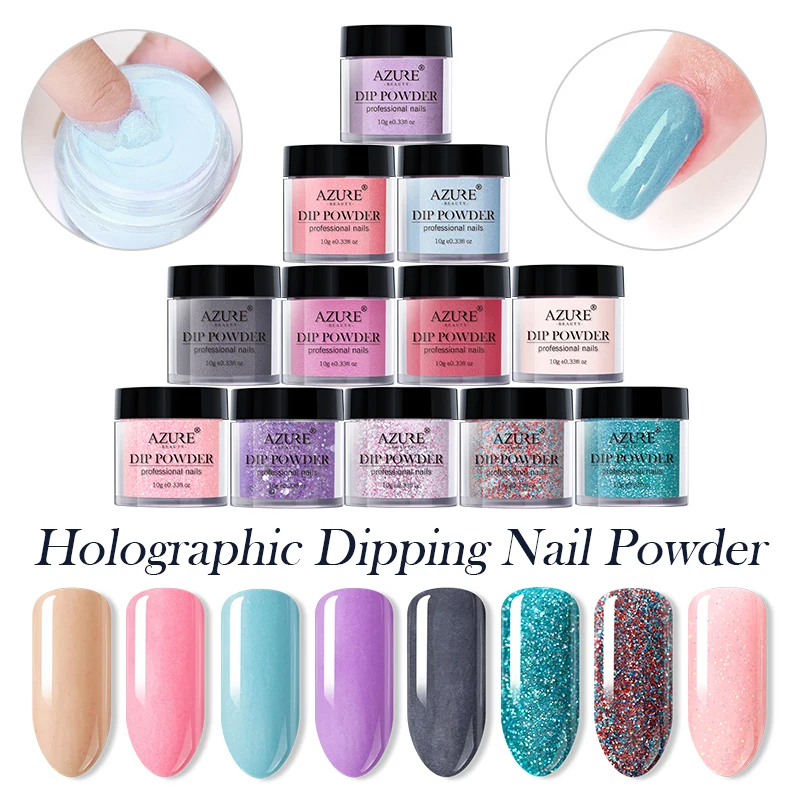 

Azure Beauty New Nail Dipping Powder Dip Glitter Without Lamp Cure With Base Top Activator For Nail Decorations
