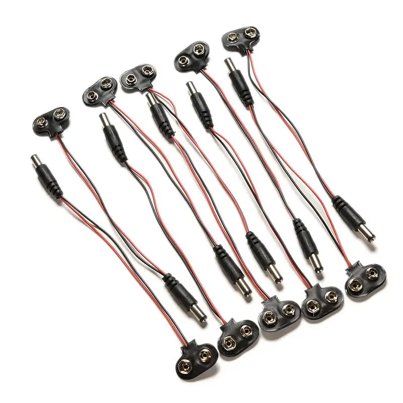 10 шт. 9 В постоянного тока I-type электронные элементы бочонок разъем батареи кабель питания зажим для Arduino