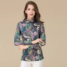 Сверхтонкий шерстяной свитер женский с принтом двойной с высоким воротом и длинным рукавом пуловер рубашка вязаный свитер BSY1062