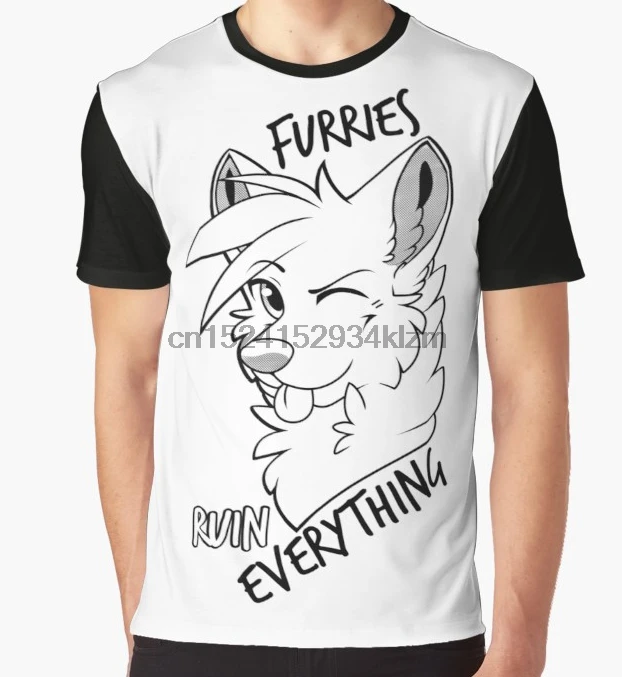 

All Over Print T-Shirt Men Funy tshirt Furries ruinieren alles Short Sleeve O-Neck Tops Tee women t shirt