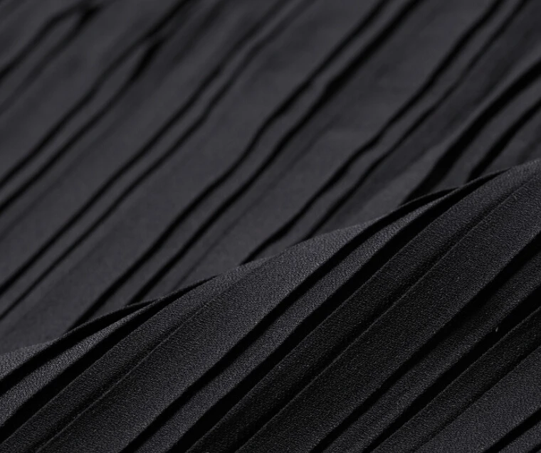 

2 meters 150cm 59" width black pleated chiffon fabric pearl yarn fabric wedding dress materials MM92