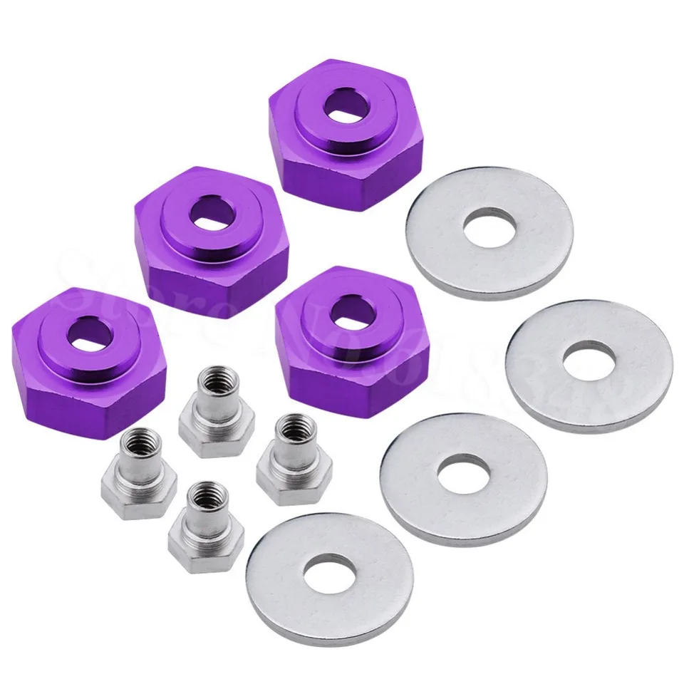 RC car wheel hex adapter 17mm To 12mm PETG set of 4 fast delivery 5 colours!